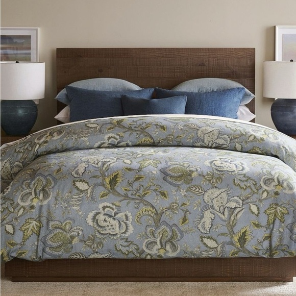 NWT Pottery Barn Azalea Palempore King/Cal King Duvet Cover in Floral Blue Green - Picture 3 of 11